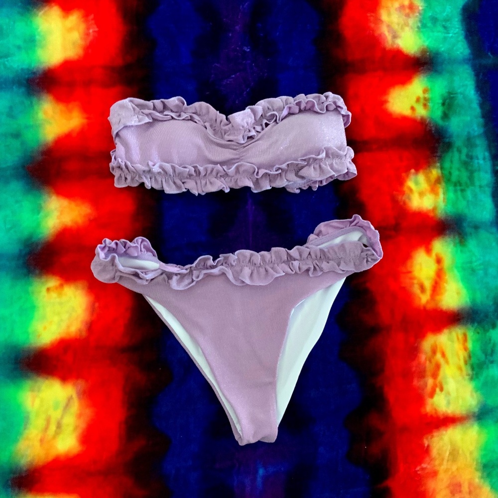 ❤️👀💜 
Lavender Sparkle Two Piece Swimsuit